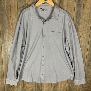 VRST Long Sleeve Button Up Shirt Mens Size XXL Gray Stretch Athleisure